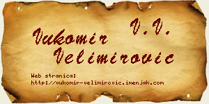 Vukomir Velimirović vizit kartica